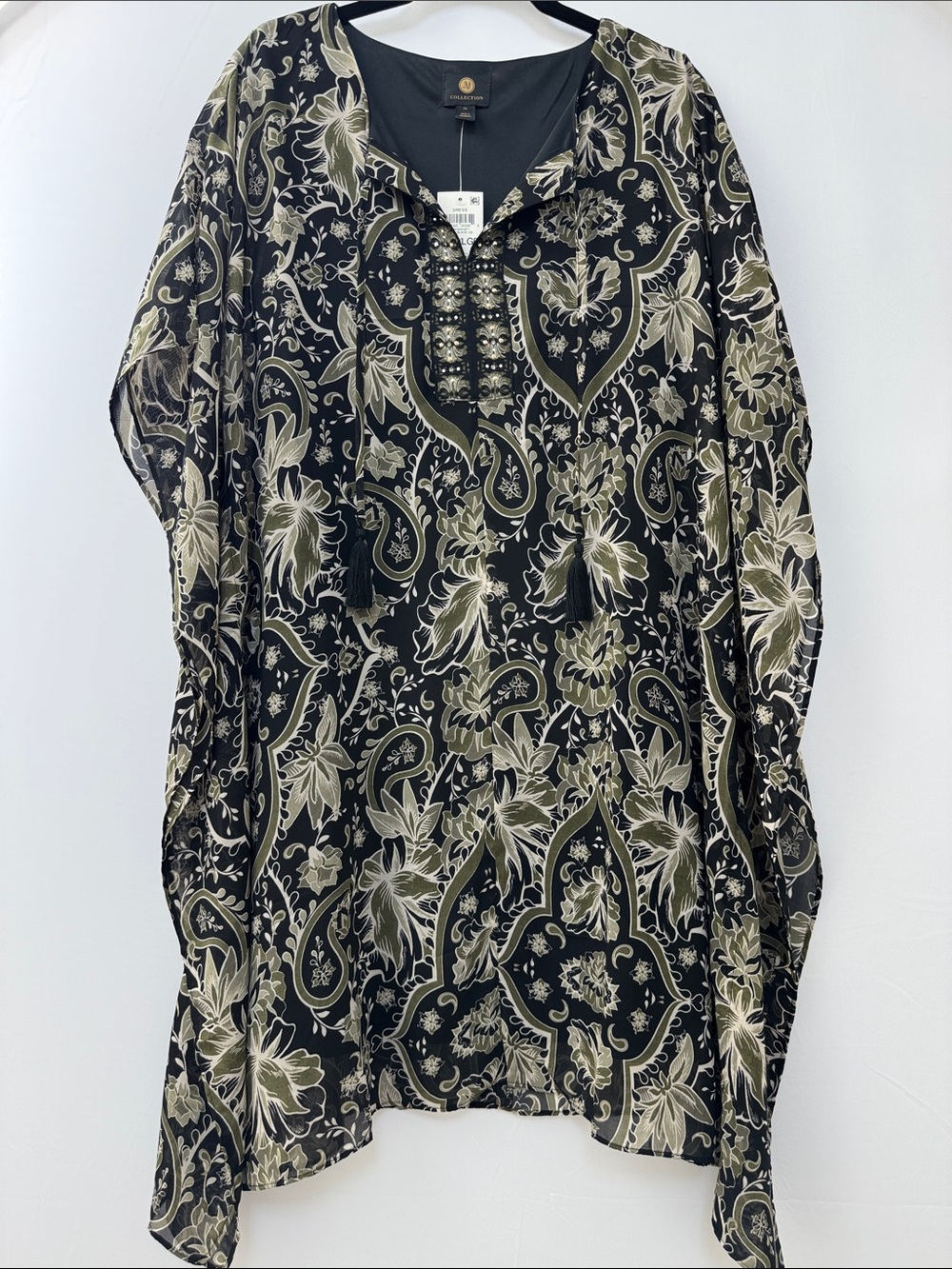 JM Collection Embellished Placket Caftan Dress